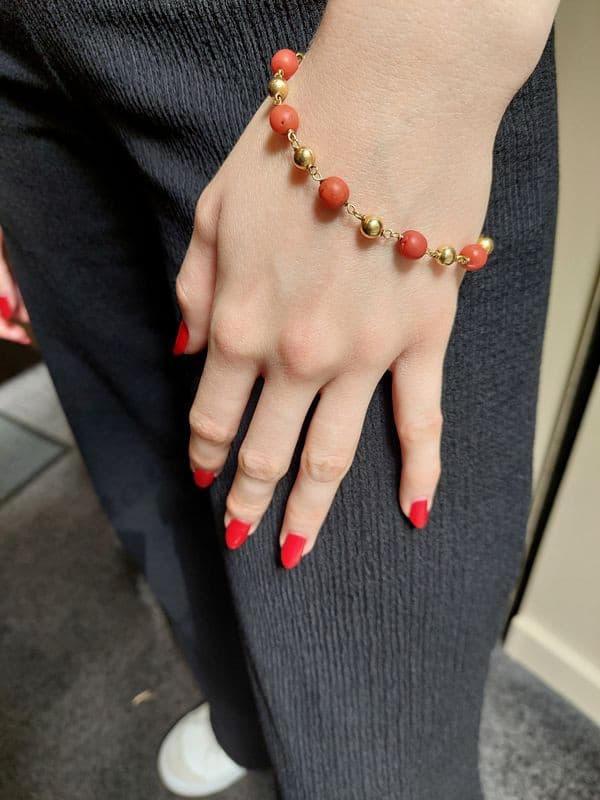 BRACELET BOULES CORAIL — vue 2