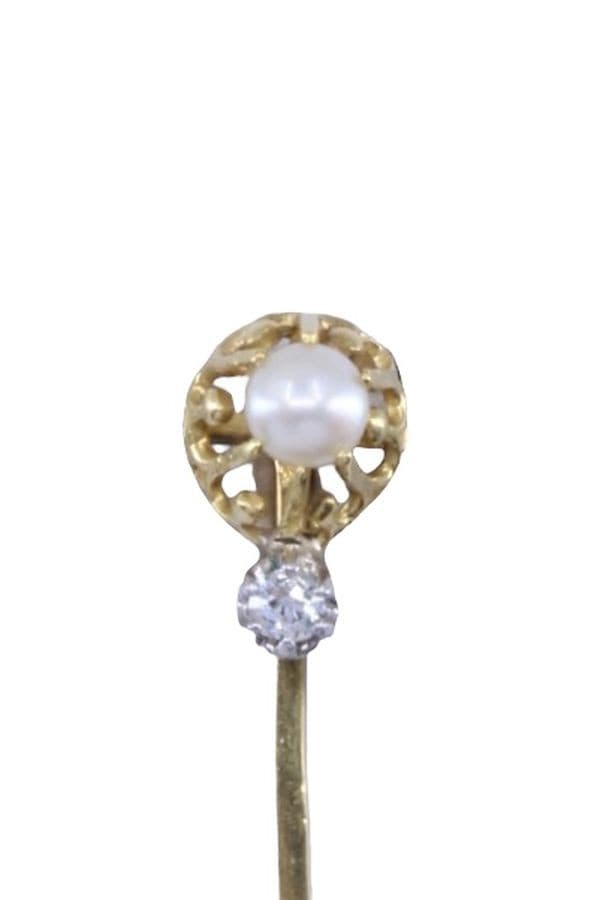 ÉPINGLE ANCIENNE PERLE ET DIAMANT — vue 2
