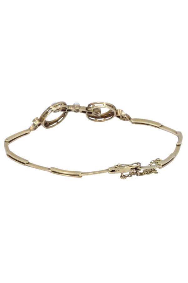 BRACELET ART-NOUVEAU PERLES RUBIS ET DIAMANTS — vue 4