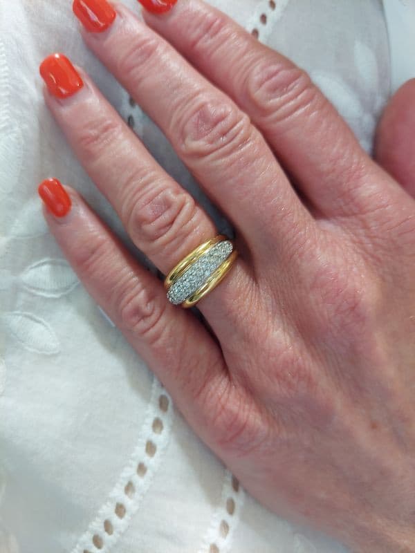 BAGUE PAVAGE DIAMANTS — vue 2