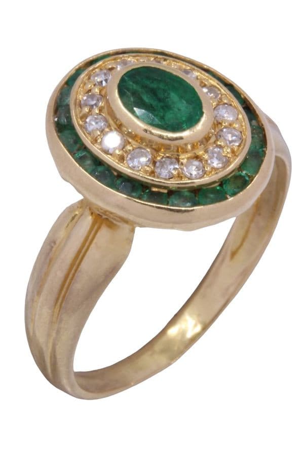 BAGUE ÉMERAUDES ET DIAMANTS — vue 3