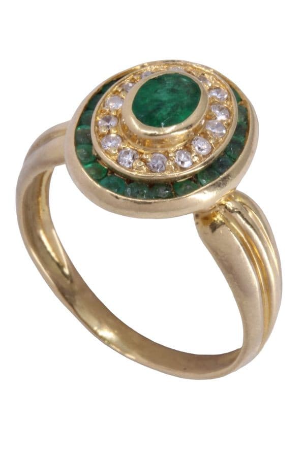 BAGUE ÉMERAUDES ET DIAMANTS — vue 4