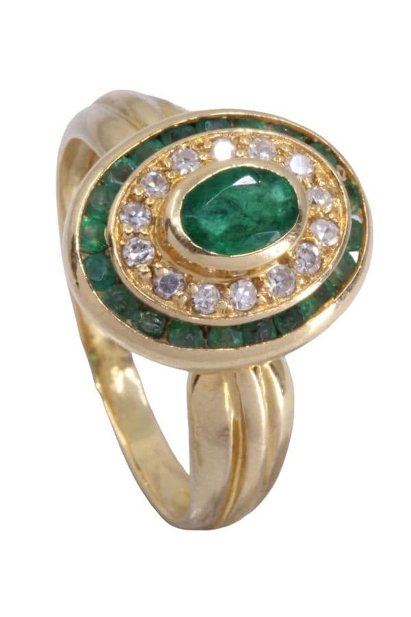 BAGUE ÉMERAUDES ET DIAMANTS — vue 5