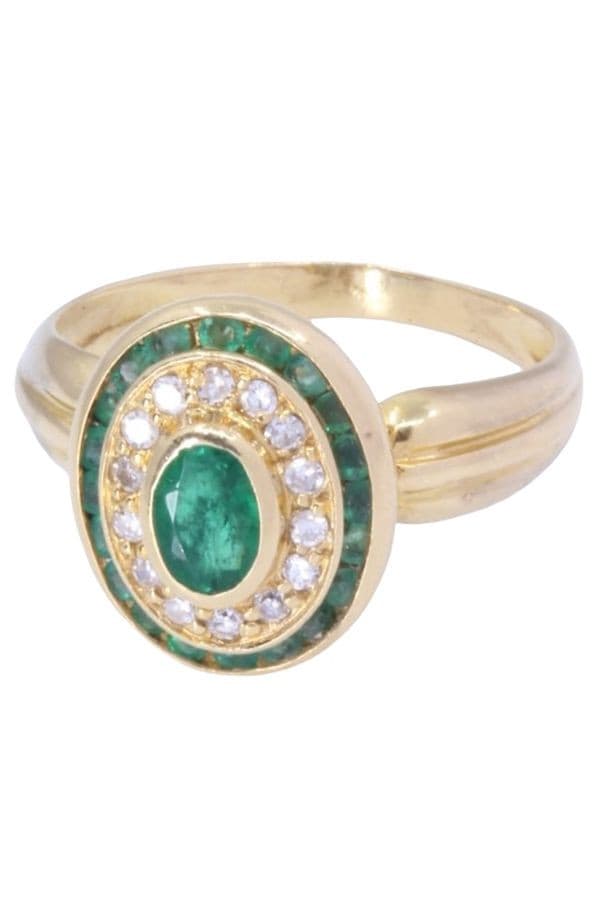 BAGUE ÉMERAUDES ET DIAMANTS — vue 6