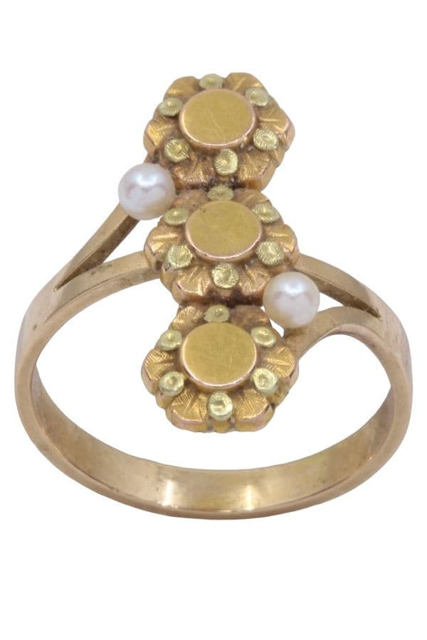 BAGUE PERLES NAPOLÉON III — vue 1