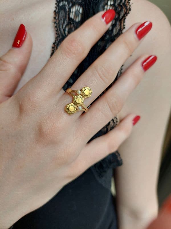 BAGUE PERLES NAPOLÉON III — vue 2