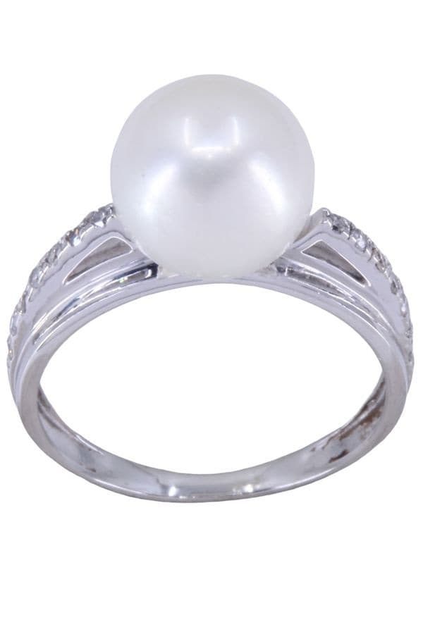 BAGUE PERLE ET DIAMANTS