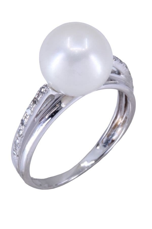 BAGUE PERLE ET DIAMANTS — vue 3