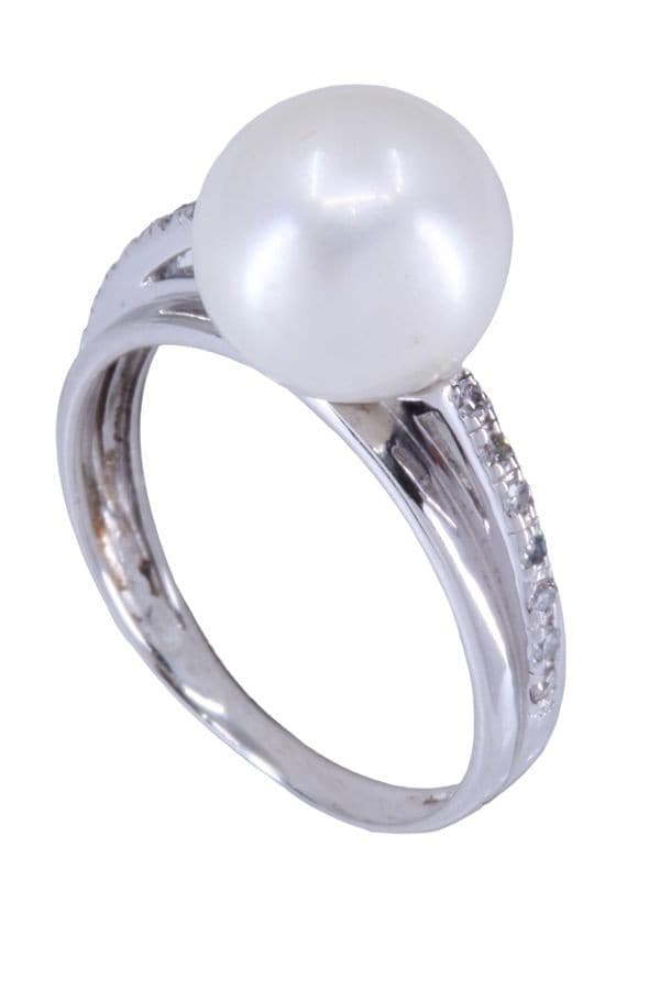 BAGUE PERLE ET DIAMANTS — vue 5