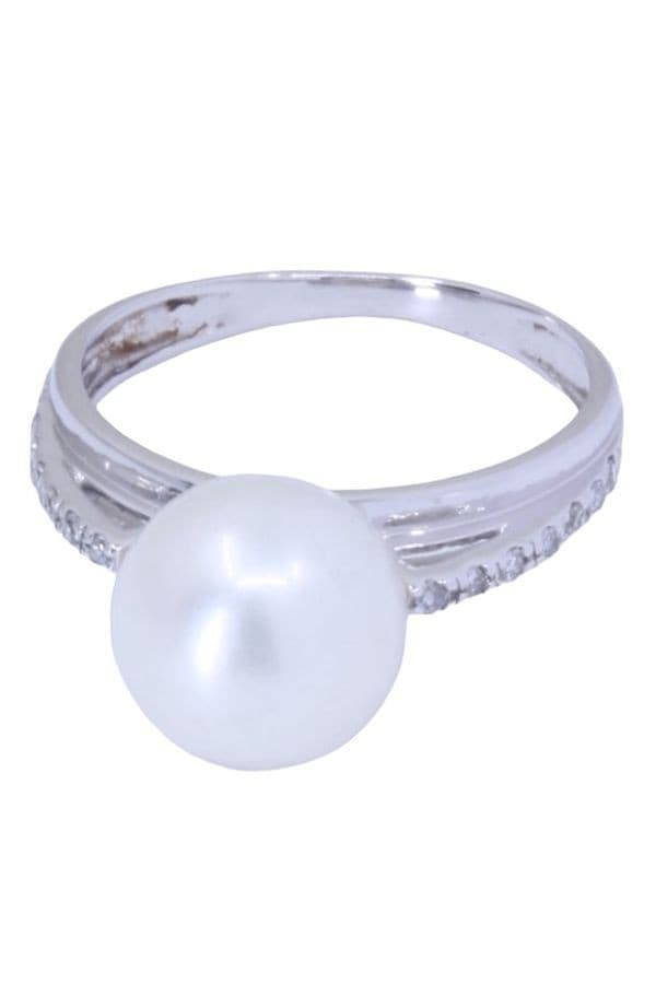 BAGUE PERLE ET DIAMANTS — vue 6