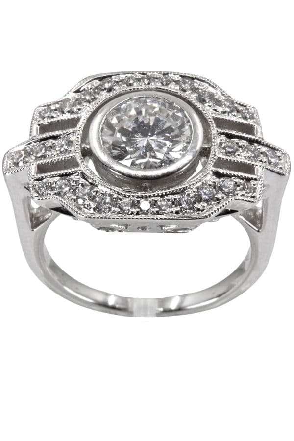 BAGUE DIAMANTS STYLE ART-DÉCO