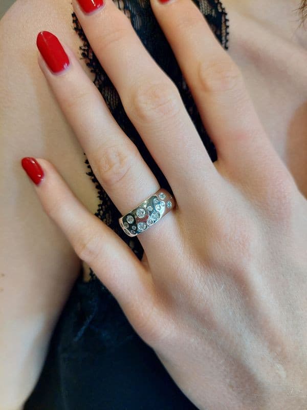 BAGUE MODERNE DIAMANTS — vue 2