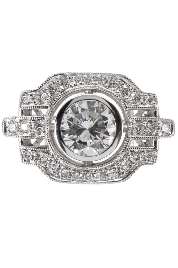 BAGUE DIAMANTS STYLE ART-DÉCO — vue 2