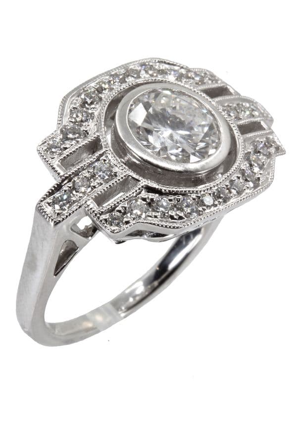BAGUE DIAMANTS STYLE ART-DÉCO — vue 3