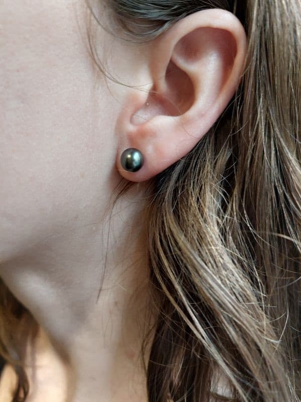 BOUCLES D'OREILLES PERLE DE TAHITI — vue 2