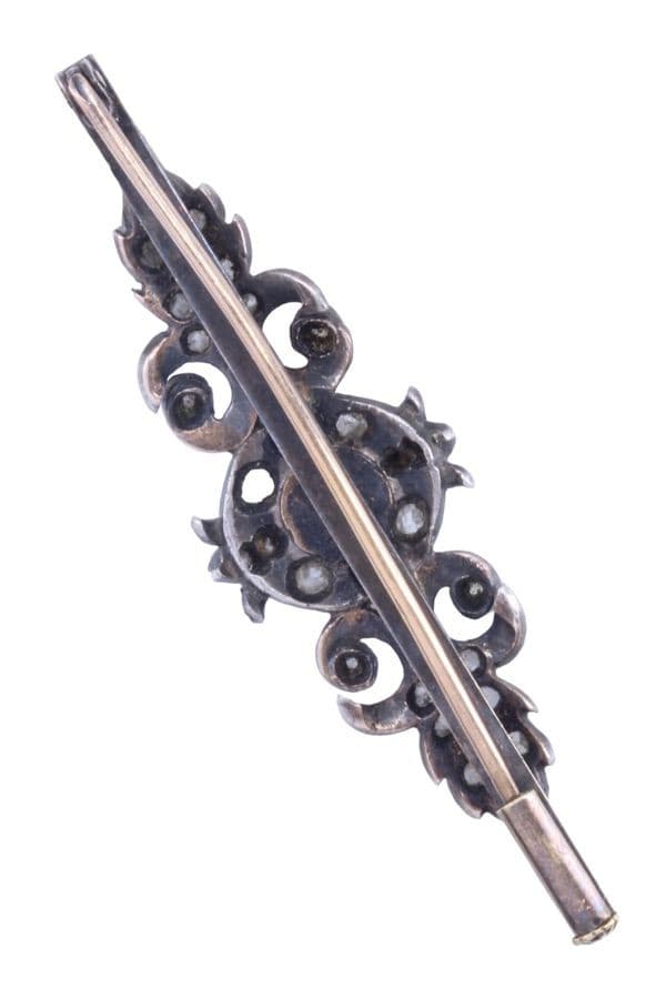 BROCHE ART-NOUVEAU PERLE ET DIAMANTS — vue 3