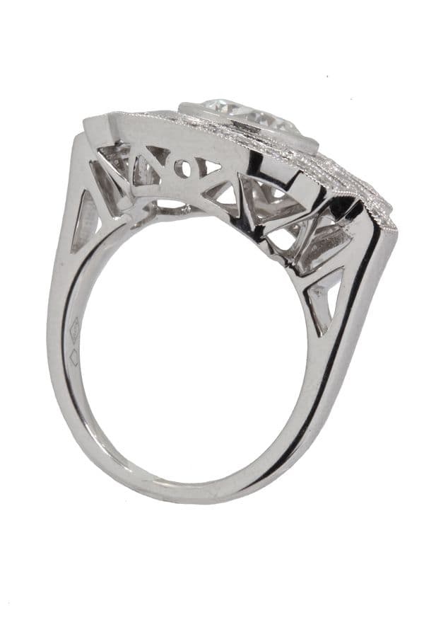 BAGUE DIAMANTS STYLE ART-DÉCO — vue 5