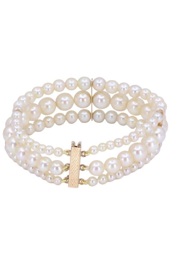 BRACELET PERLES DE CULTURE 3 RANGS — vue 3