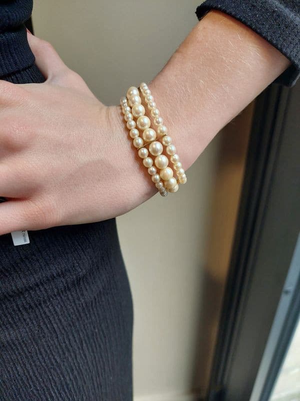 BRACELET PERLES DE CULTURE 3 RANGS — vue 2