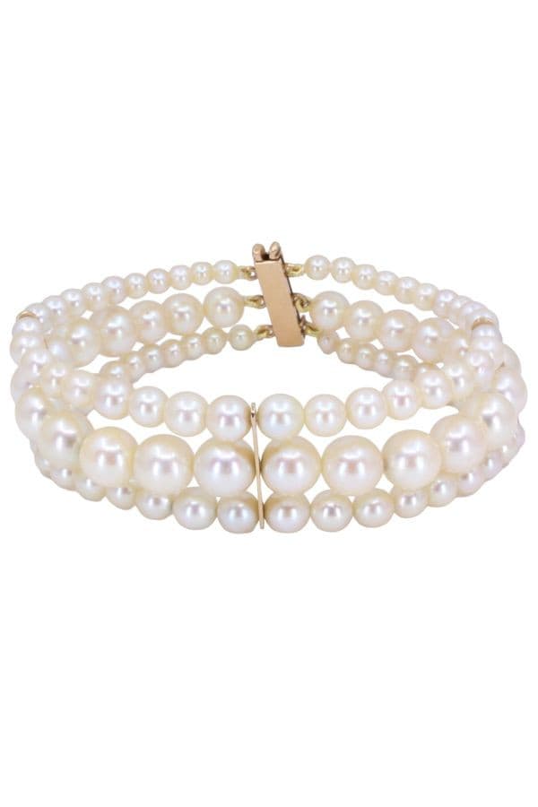 BRACELET PERLES DE CULTURE 3 RANGS — vue 1