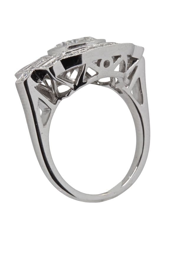 BAGUE DIAMANTS STYLE ART-DÉCO — vue 6