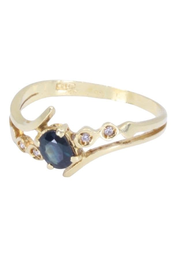 BAGUE MODERNE SAPHIR ET DIAMANTS — vue 6