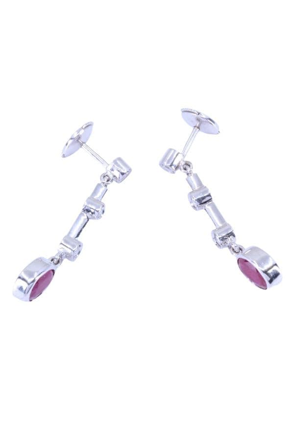 BOUCLES D 'OREILLES RUBIS ET DIAMANTS — vue 3
