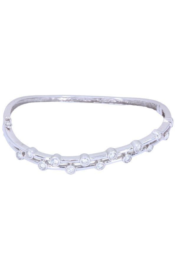 BRACELET JONC OUVRANT DIAMANTS — vue 1