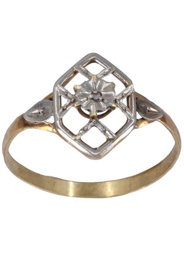 BAGUE DIAMANT ART-NOUVEAU — vue 1
