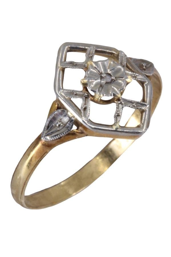 BAGUE DIAMANT ART-NOUVEAU — vue 3