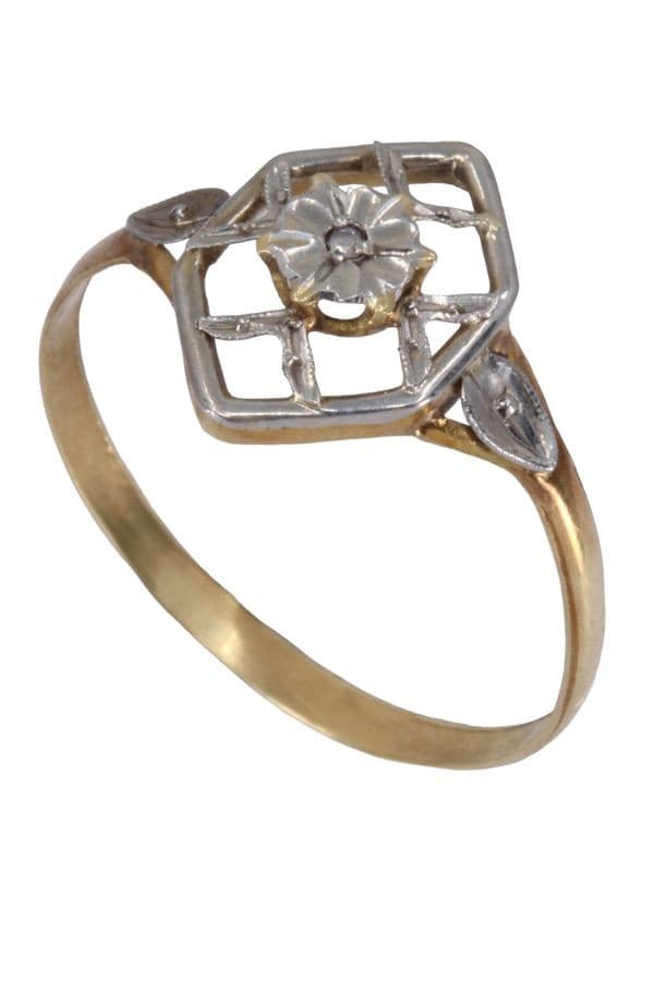 BAGUE DIAMANT ART-NOUVEAU — vue 4