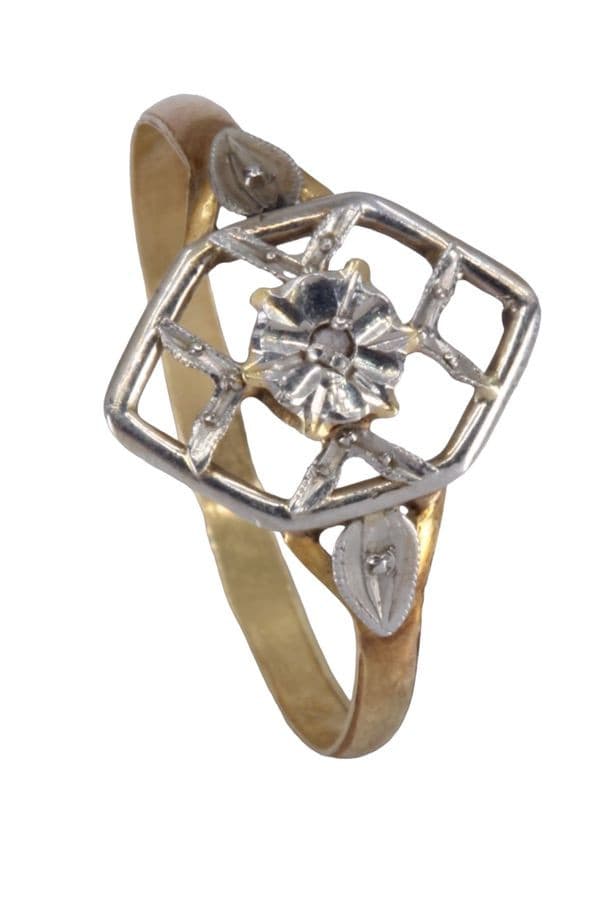 BAGUE DIAMANT ART-NOUVEAU — vue 5