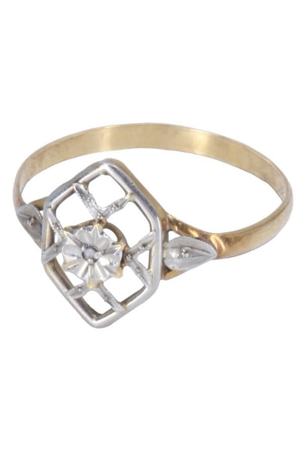 BAGUE DIAMANT ART-NOUVEAU — vue 6