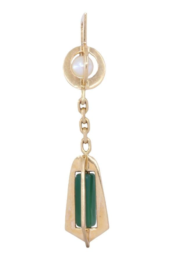 PENDENTIF MODERNE PERLE ET TOURMALINE — vue 1
