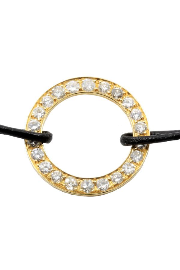 BRACELET CUIR CERLE DIAMANTÉ — vue 2
