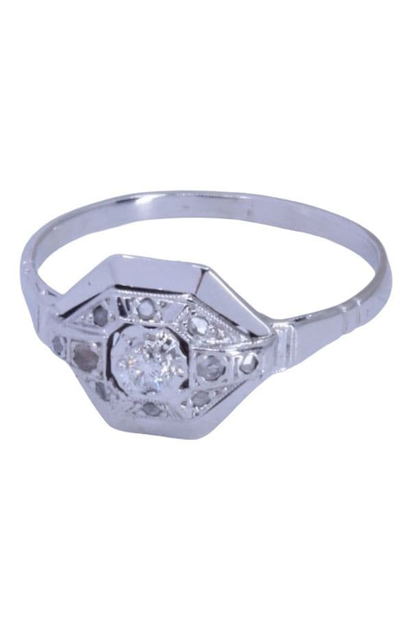BAGUE ART-DÉCO DIAMANT — vue 5