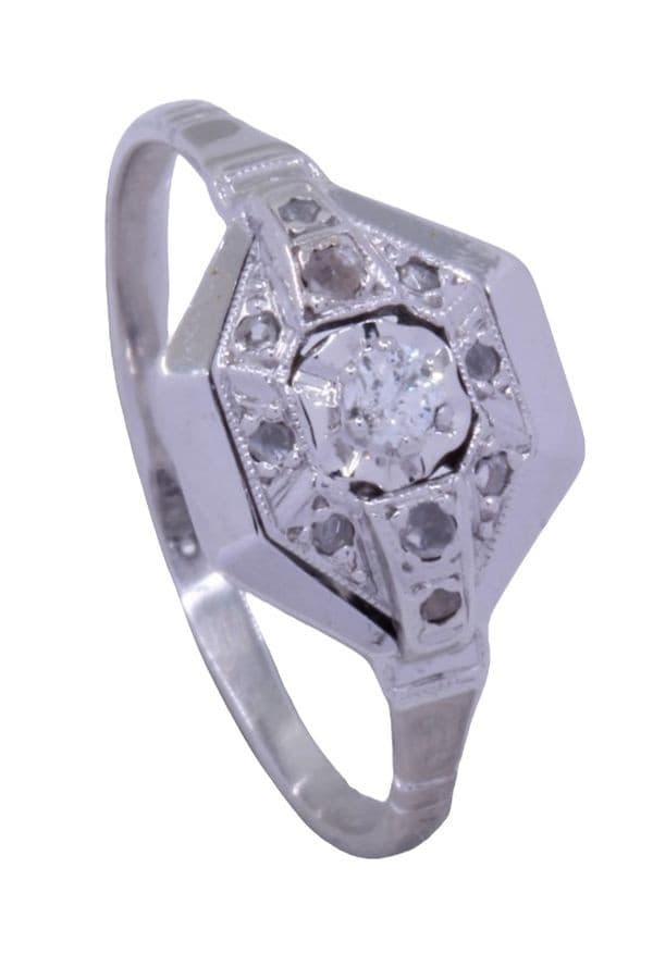 BAGUE ART-DÉCO DIAMANT — vue 3
