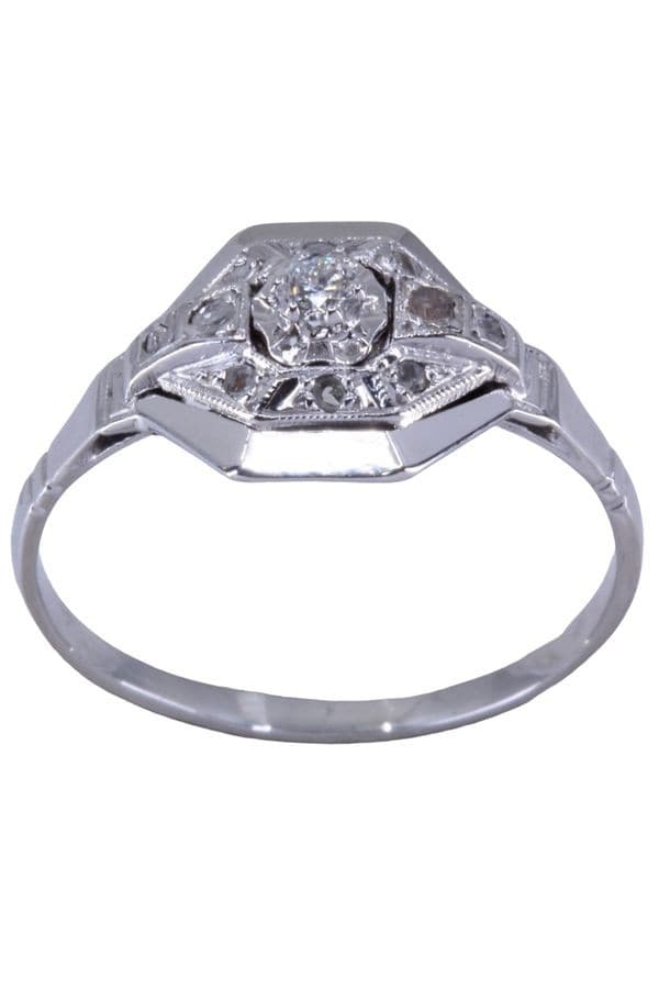 BAGUE ART-DÉCO DIAMANT — vue 1