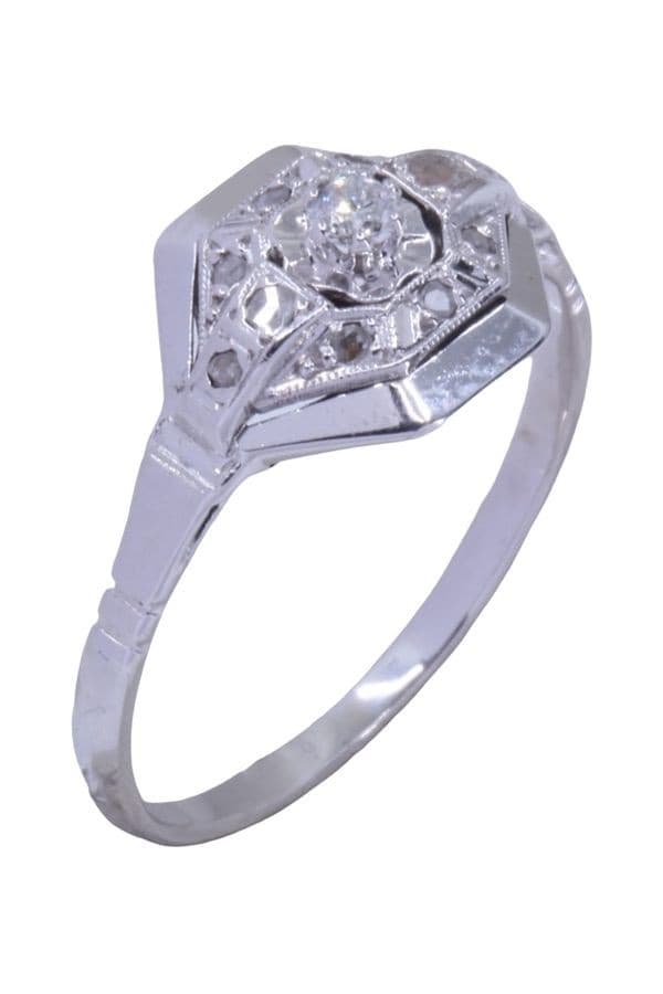 BAGUE ART-DÉCO DIAMANT — vue 4