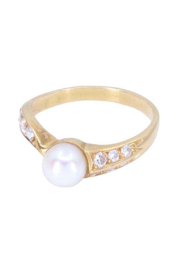BAGUE PERLE ET DIAMANTS — vue 5