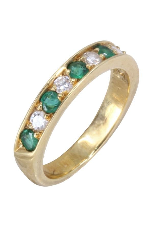 DEMI-ALLIANCE ÉMERAUDES ET DIAMANTS — vue 3