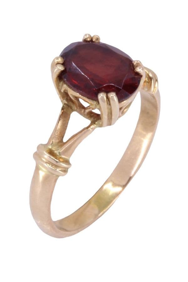 BAGUE MODERNE GRENAT — vue 3