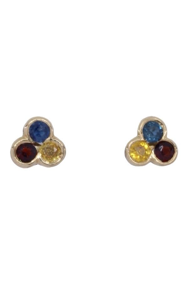 BOUCLES D'OREILLES CITRINES TOPAZES ET GRENATS — vue 1