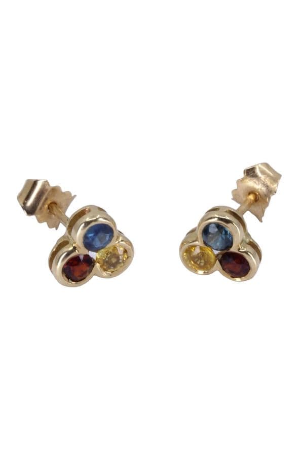 BOUCLES D'OREILLES CITRINES TOPAZES ET GRENATS — vue 3