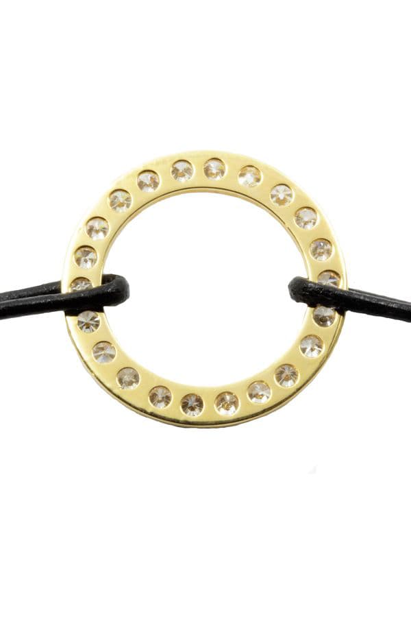 BRACELET CUIR CERLE DIAMANTÉ — vue 3