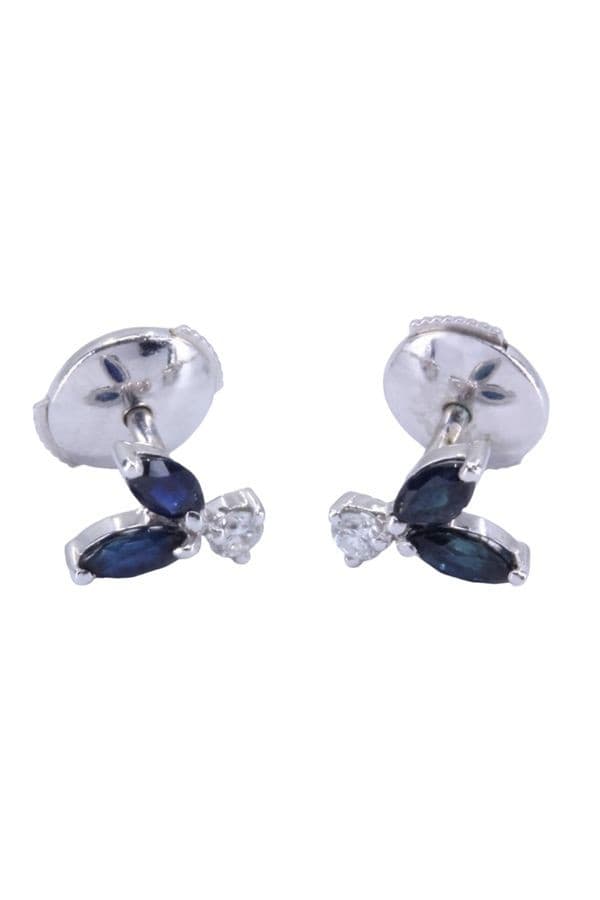 BOUCLES D'OREILLES SAPHIRS ET DIAMANTS — vue 3