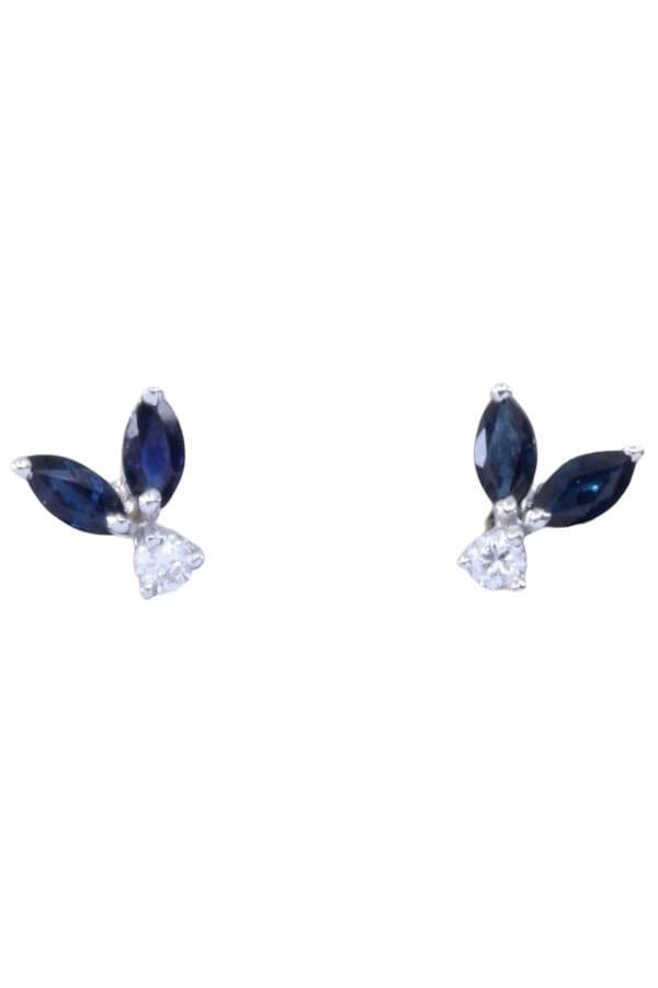 BOUCLES D'OREILLES SAPHIRS ET DIAMANTS — vue 1
