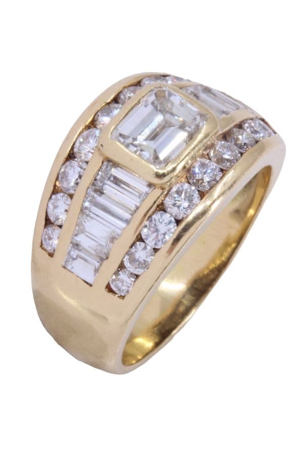 BAGUE MODERNE DIAMANTS — vue 3