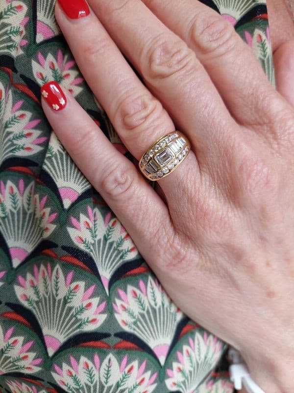 BAGUE MODERNE DIAMANTS — vue 2