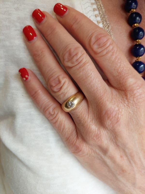 BAGUE JONC ANGLAIS DIAMANT — vue 2